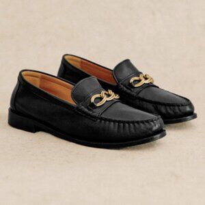 Sezane Vicky Loafers Smooth Black - Size 10